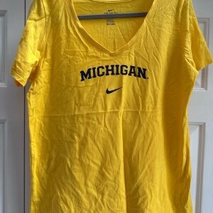 Nike Women's Yellow Michigan Top